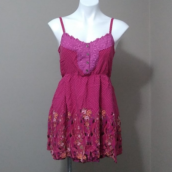 Free People Dresses & Skirts - Free People pink polka dot baby doll dress small